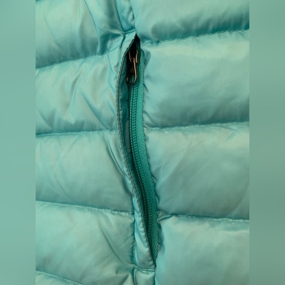 Cabela’s ~ Girls Hooded Duck Down Filled Jacket Turquoise Blue Size XL - Picture 7 of 12